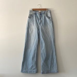 Rolla’s High Rise Wide Leg Flare 90s Light Wash Denim Jeans Size 30